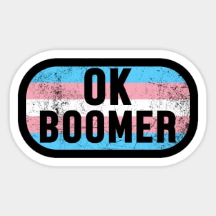OK Boomer - Gen Z Transgender Pride Flag Sticker